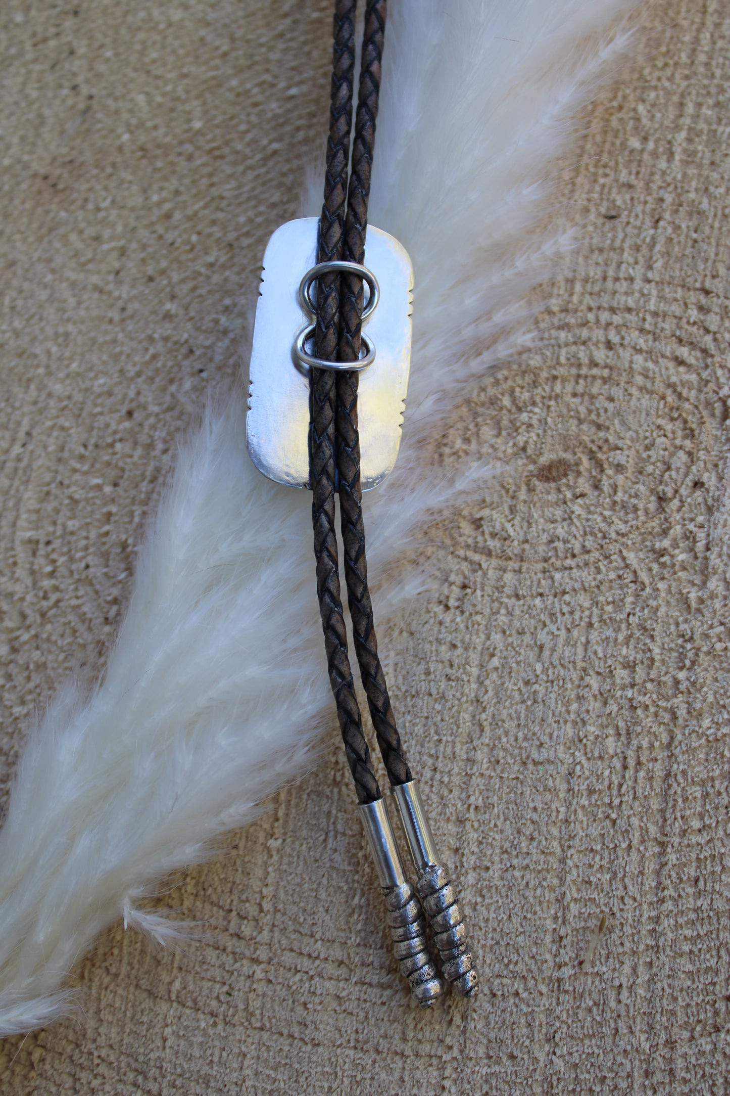 Tiffany Stone Bolo Tie with Nature Cast Tips