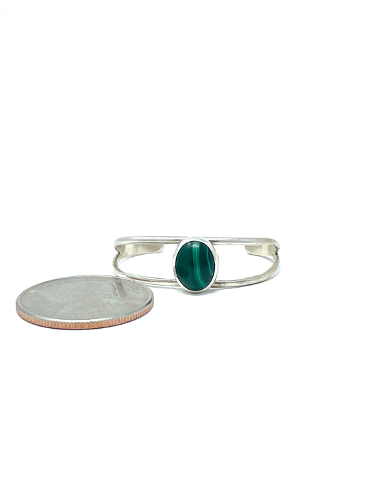 Malachite Oval Newborn/Baby Bracelet