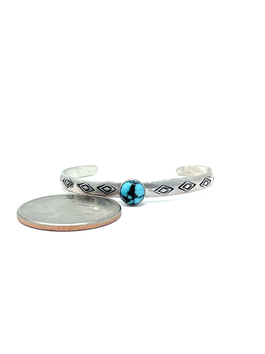 Kingman Turquoise Round Newborn/Keepsake Bracelet