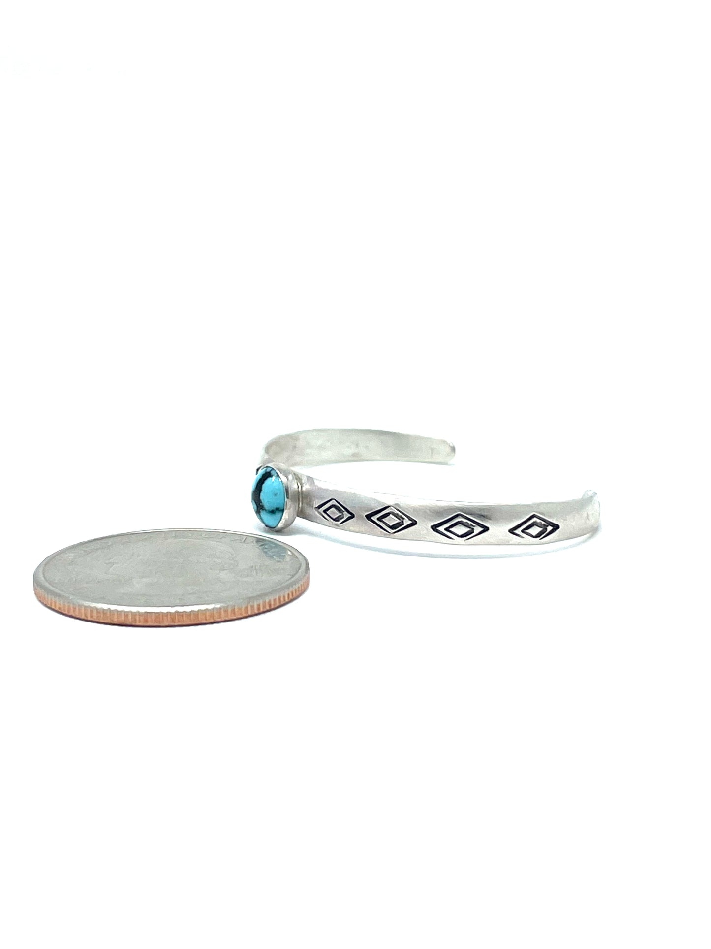 Kingman Turquoise Round Newborn/Keepsake Bracelet