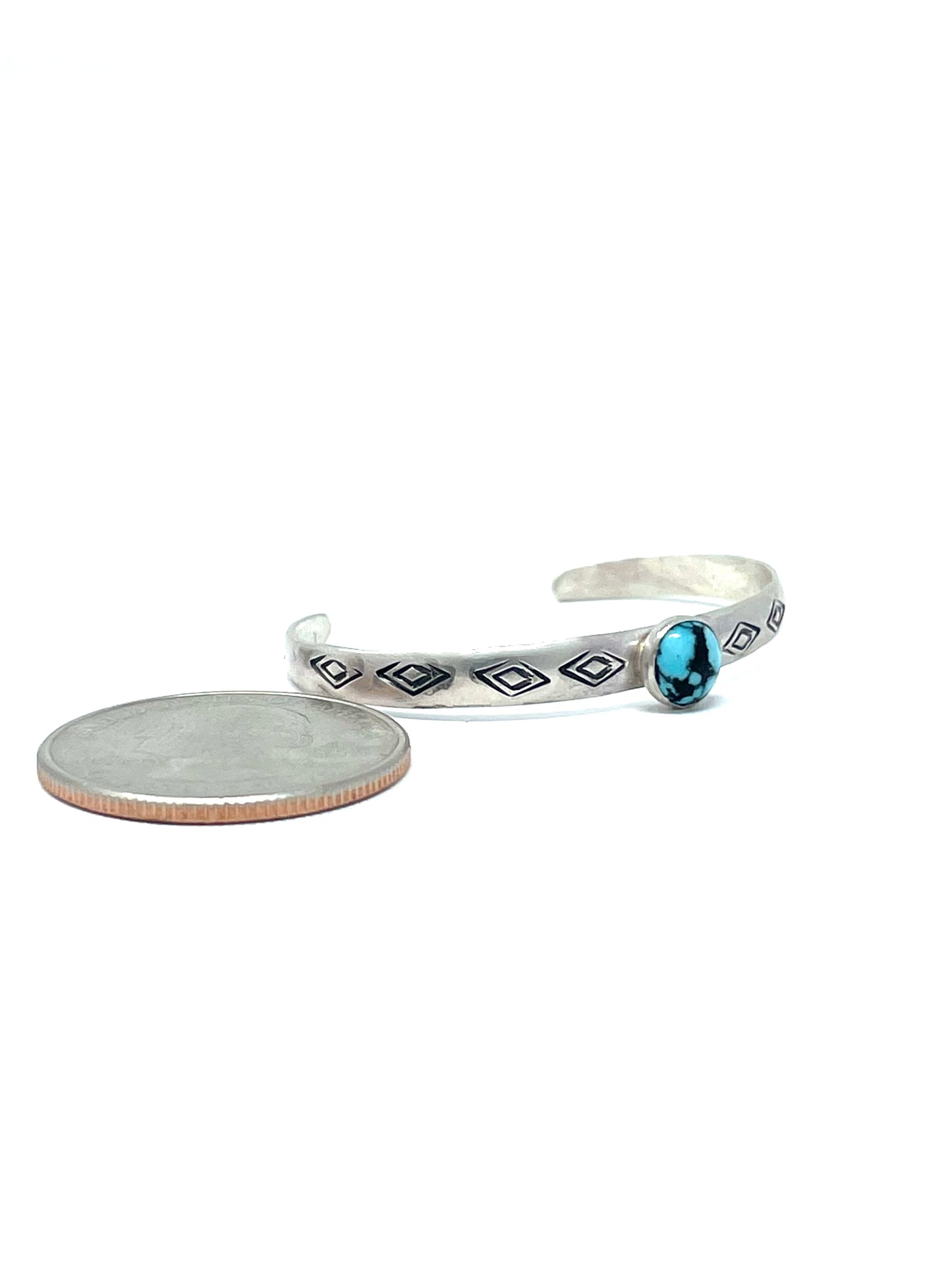 Kingman Turquoise Round Newborn/Keepsake Bracelet