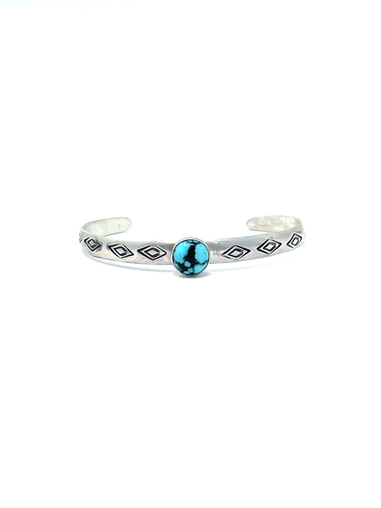 Kingman Turquoise Round Newborn/Keepsake Bracelet