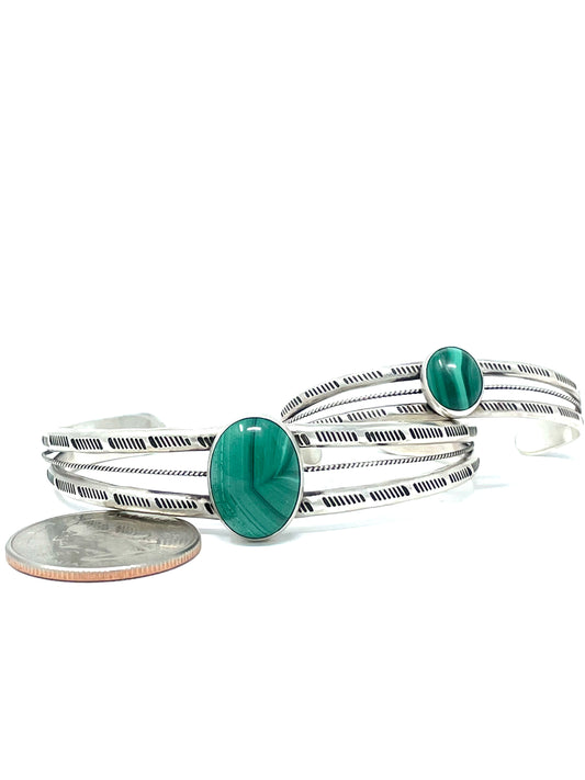 Malachite Mother + Daughter Bracelet Set