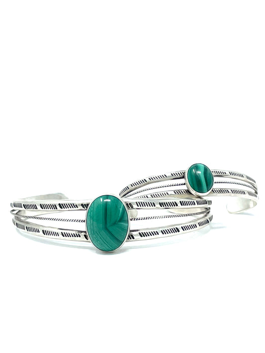 Malachite Mother + Daughter Bracelet Set