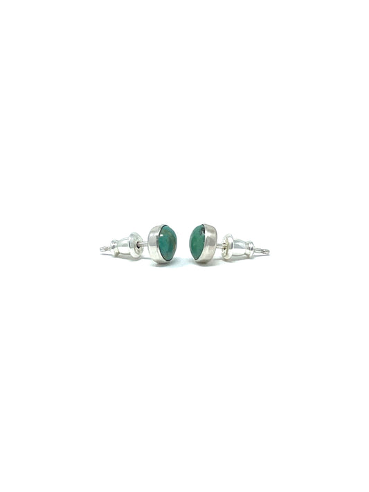 Kingman Turquoise green - Stud Earrings 6MM round