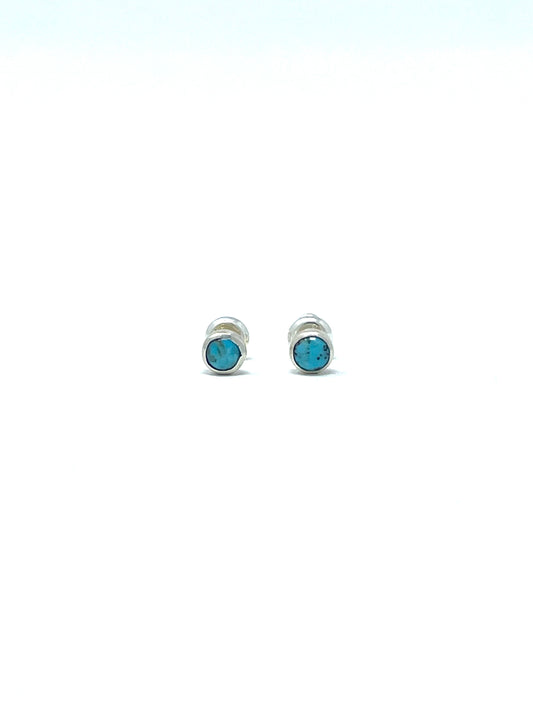 Kingman Turquoise - Stud Earrings 4MM Round