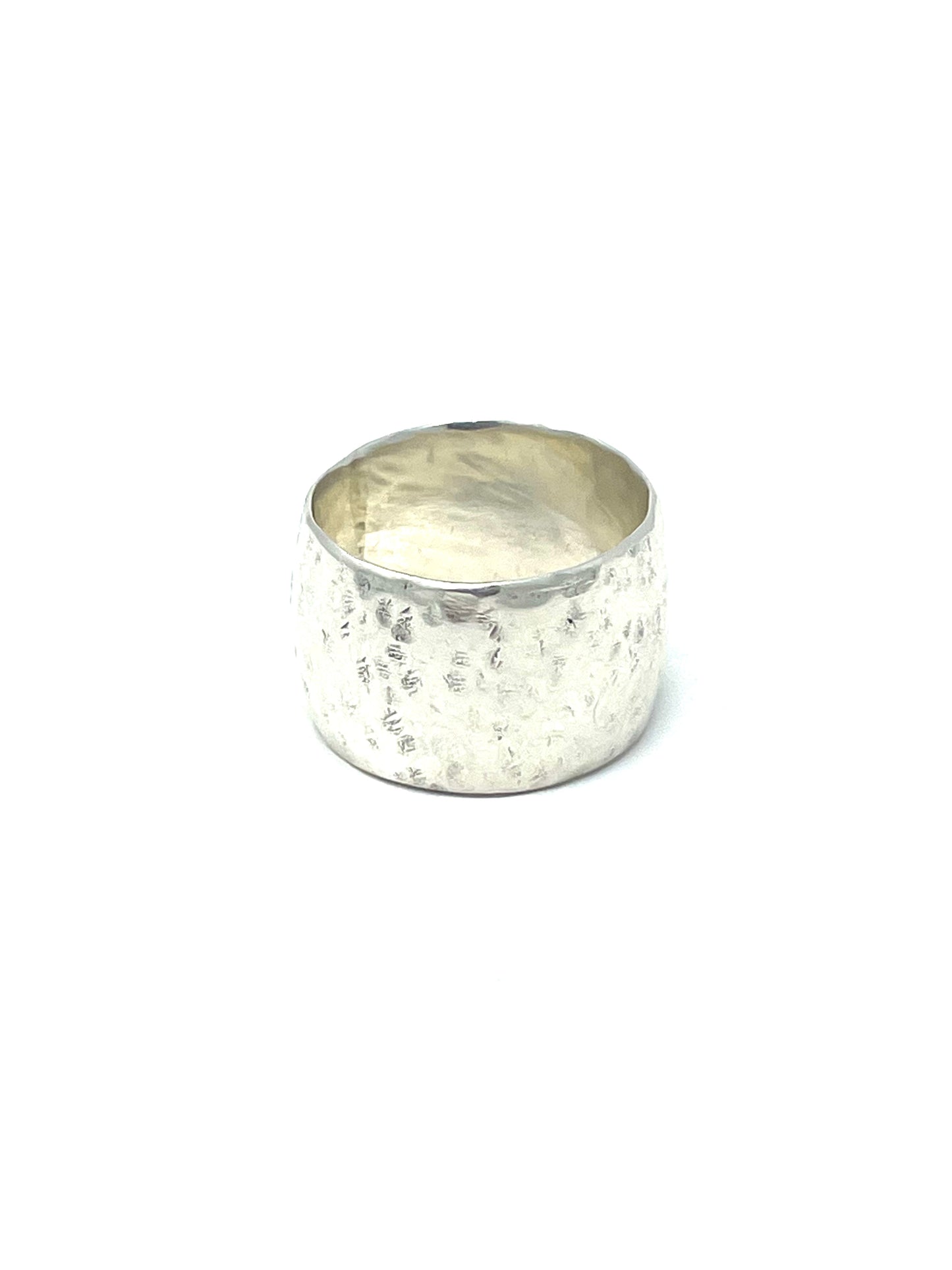 Pounded Wide Silver ring