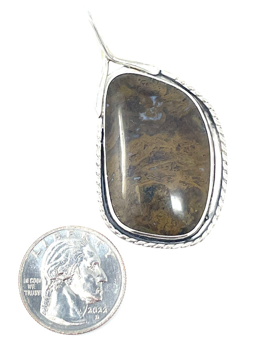 Mossy Agate Necklace Pendant