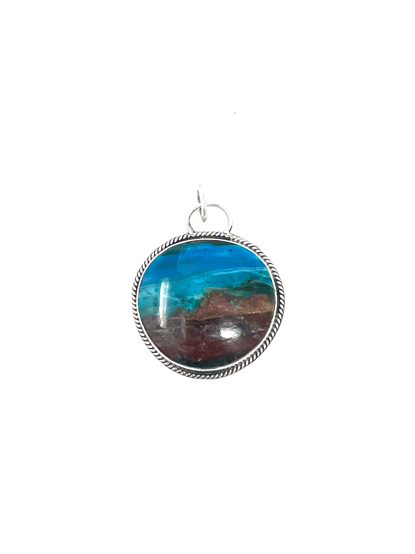 Chrysacolla Round Necklace Pendant