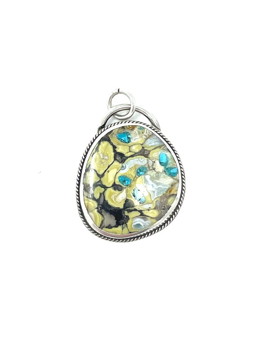 Clay Canyon Variscite/ Inset Turquoise Necklace Pendant