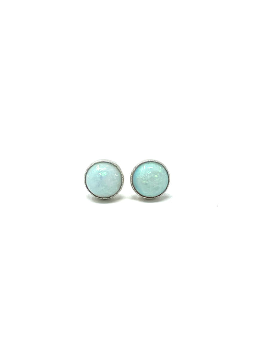 Opal Stud Earrings 4MM Round