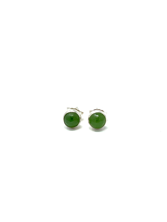 Jade Stud Earrings 4MM Round