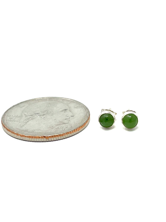 Jade Stud Earrings 4MM Round