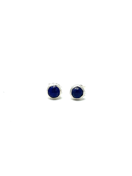 Lapis Stud Earrings 4MM Round