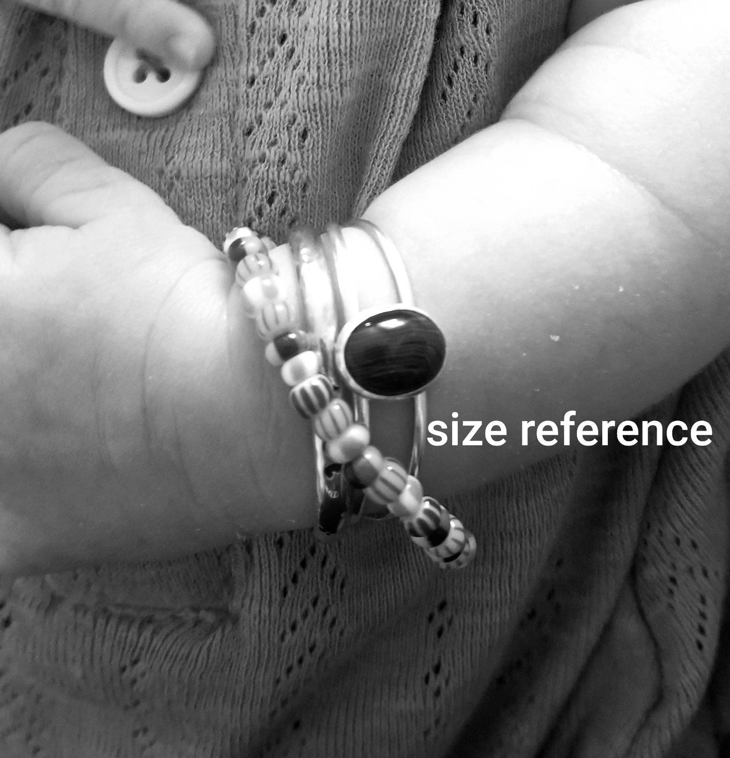 Lapis Stone Hand-Twisted Silver Newborn/Keepsake Baby Bracelet